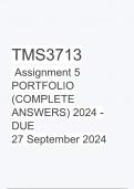 TMS3713 Assignment 5 PORTFOLIO (COMPLETE ANSWERS) 2024 - DUE 27 September 2024