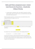 Math 225N Week 5 Assignment_2020 {Grade A} | Math225N Week 5 Assignment_Central Limit Theorem for Proportions