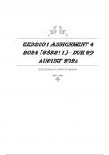 EED2601 Assignment 4 2024 (683211) - DUE 29 August 2024 Questions & answers with complete solutions