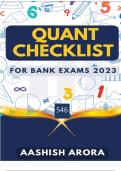 Quant checklist 546 by aashish arora for bank exams 2024