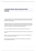 AAHAM CRCE 2024 EXAM STUDY GUIDE QUESTIONS AND ANSWERS