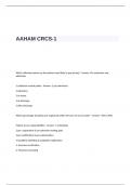 AAHAM CRCS-1 Exam Questions and Answers