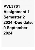 PVL3701 Assignment 1 COMPLETE ANSWERS) Semester 2 2024 - DUE 9 September 2024 with complete solution