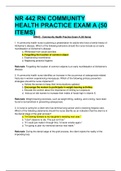 NR 442 RN COMMUNITY HEALTH PRACTICE EXAM A & B(BUNDLE) | GRADED A