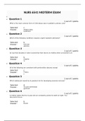 NURS 6541 MIDTERM EXAM - (GRADED A)