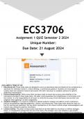 ECS3706 Assignment 1 (ANSWERS) Semester 2 2024 - DISTINCTION GUARANTEED