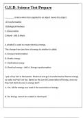 G.E.D. Science Test Prepare Detailed Questions and Expert Answers 2024