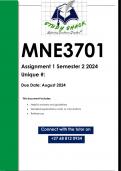 MNE3701 Assignment 1 (QUALITY ANSWERS) Semester 2 2024