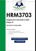 HRM3703 Assignment 2 (QUALITY ANSWERS) Semester 2 202