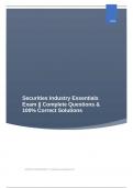 Securities Industry Essentials Exam || Complete Questions & 100% Correct Solutions