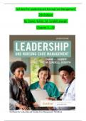 TEST BANK For Leadership and Nursing Care Management, 7th Edition By Huber & Joseph, All 26 Chapters Covered, Verified Latest Edition