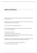 NCM 110 FINALS EXAM QUESTIONS AND ANSWERS