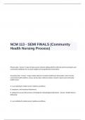 NCM 113 - SEMI FINALS  Exam Questions and Answers (Community Health Nursing Process)