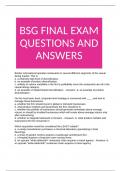 BSG FINAL EXAM QUESTIONS AND ANSWERS