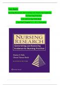 TEST BANK For Nursing Research, 11th Edition by Polit & Beck, All 31 Chapters Covered, Verified Latest Edition