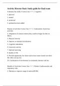 Activity Director Basic Study guide for final exam