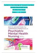 TEST BANK For Davis Advantage for Townsend’s Essentials of Psychiatric Mental Health Nursing, 9th Edition by Karyn Morgan, Verified Chapters 1 - 32, Complete Newest Version