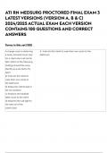 ATI RN MEDSURG PROCTORED FINAL EXAM 3 LATEST VERSIONS (VERSION A, B & C) 20232024 ACTUAL EXAM EACH VERSION CONTAINS 100 QUESTIONS AND CORRECT