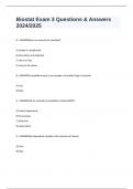 Biostat Exam 3 Questions & Answers 2024/2025