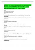 Biology 114 Exam 4 (Answered) 114 Questions and Correct Answers With Verified Solution. Latest Updated Fall 2024/2025. 100% Correct.