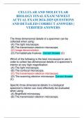 CELLULAR AND MOLECULAR BIOLOGY FINAL EXAM NEWEST ACTUAL EXAM 2024-2025 QUESTIONS AND DETAILED CORRECT ANSWERS | VERIFIED ANSWERS