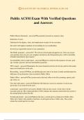 Publix ACSM Exam With Verified Questions and Answers