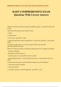 RADT COMPREHENSIVE EXAM Questions With Correct Answers