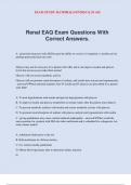 Renal EAQ Exam Questions With Correct Answers.