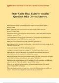 Study Guide Final Exam viv security Questions With Correct Answers.