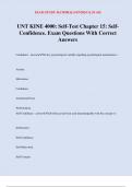 UNT KINE 4000: Self-Test Chapter 15: Self- Confidence. Exam Questions With Correct Answers