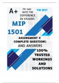 MIP1501 Assignment 4 COMPLETE ANSWERS) 2024 (835443 ) - DUE 18 August 2024