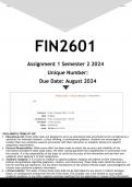 FIN2601 Assignment 1 (ANSWERS) Semester 2 2024 - DISTINCTION GUARANTEED