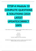 FITSP-A Module 10 COMPLETE QUESTIONS & SOLUTIONS (2024 LATEST UPDATE)CORRECT 100%