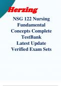 Herzing- NSG 122 Nursing Fundamental Concepts Complete TestBank Latest Update 2024/2025 Verified Exam Sets