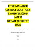 FITSP-MANAGER CORRECT QUESTIONS & ANSWERS(2024 LATEST UPDATE )CORRECT 100%