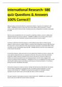 International Research- SBE quiz Questions & Answers 100% Correct!!