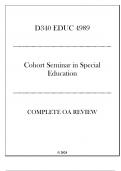 WGU D340 - EDUC 4989 Cohort Seminar in Special Education - Complete OA Review 2024