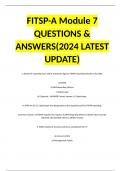 FITSP-A Module 7 QUESTIONS & ANSWERS(2024 LATEST UPDATE)