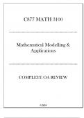 WGU C877 - MATH 3100 Mathematical Modelling & Applications - Complete OA Review 2024