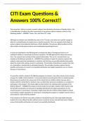 CITI Exam Questions & Answers 100% Correct!!