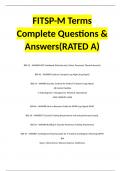 FITSP-M Terms Complete Questions & Answers(RATED A)