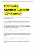 CITI Training Questions & Answers 100% Correct!!