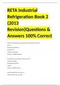 RETA Industrial Refrigeration Book 2 (2013 Revision)Questions & Answers 100% Correct