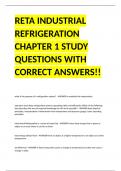 RETA INDUSTRIAL REFRIGERATION CHAPTER 1 STUDY QUESTIONS WITH CORRECT ANSWERS!!