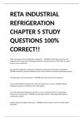 RETA INDUSTRIAL REFRIGERATION CHAPTER 5 STUDY QUESTIONS 100% CORRECT!!