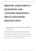 HRM3703 ASSIGNMENT 2 QUESTIONS AND ANSWERS SEMESTER 2 2024 GUARANTEED DINSTINCTION .