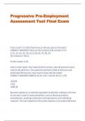 Progressive Pre-Employment  Assessment Test Final Exam 