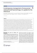 Contemporary management of aneurysmal  subarachnoid haemorrhage. An update for the  intensivist