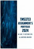 TMS3713 Assignment 5 (Portfolio) 2024 | Due 27 September 2024