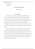 NURS 615 week 4 Nervous System Case Study.docx   NURS 615  Fluoxetine Medication  Maryville University  Drug Action and Use  Fluoxetine (Prozac) is a selective serotonin reuptake inhibitor (SSRI). It blocks the absorption of the neurotransmitter serotonin